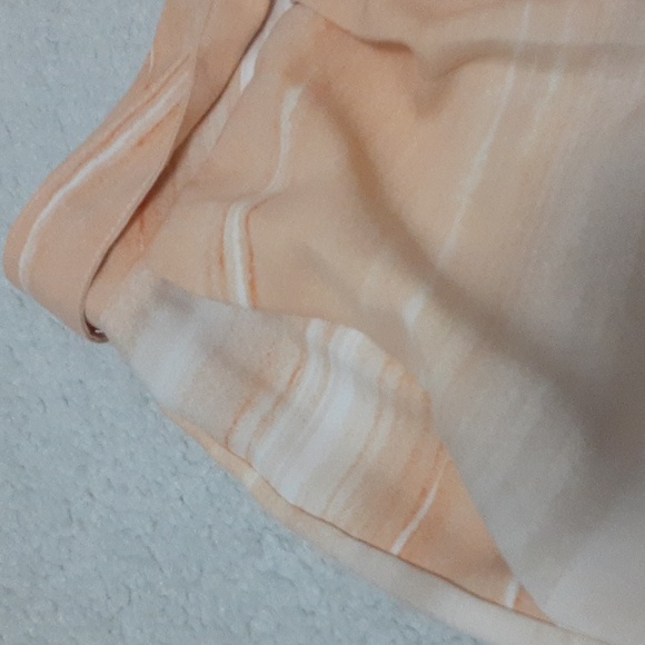 Cato beachy button up skirt with pockets. Peach, Cream, Tan and orange. XL - Picture 3 of 8